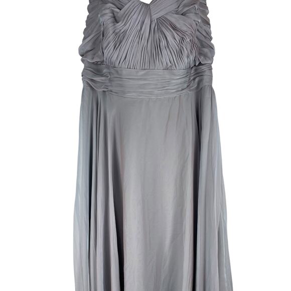 Mac Duggal Off The Shoulder Ruched A Line Gown Pearl Gray Size 18 - Picture 8 of 16